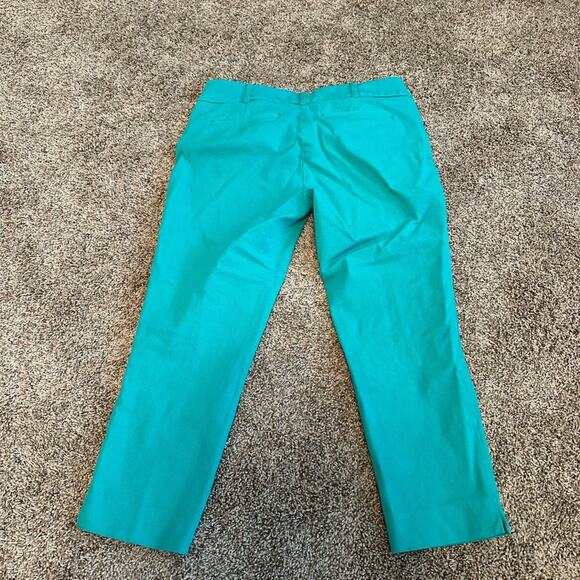 Teal Straight-Leg Crop Pants Capris Size 10 Women - Picture 5 of 7
